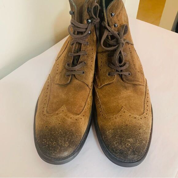 To Boot New York Burnished Tan Suede Wing Tip Lace-Up Boots size 15 main image 8